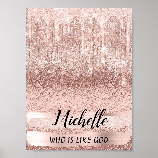 Póster Michelle Name significa cumpleaños 16ª Rosa de nov (Frente)