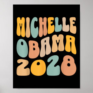 Póster Michelle Obama 2028 Para Presidente Resist Wavy Gr