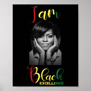Póster Michelle Obama Excelencia Negra Monto de Historia