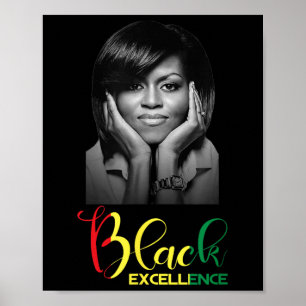 Póster Michelle Obama Excelencia Negra Monto de Historia