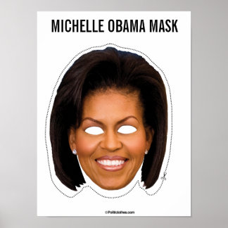Póster Michelle Obama Mask Cutout