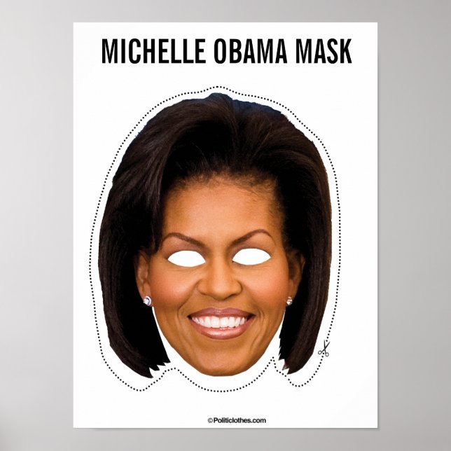 Póster Michelle Obama Mask Cutout (Frente)