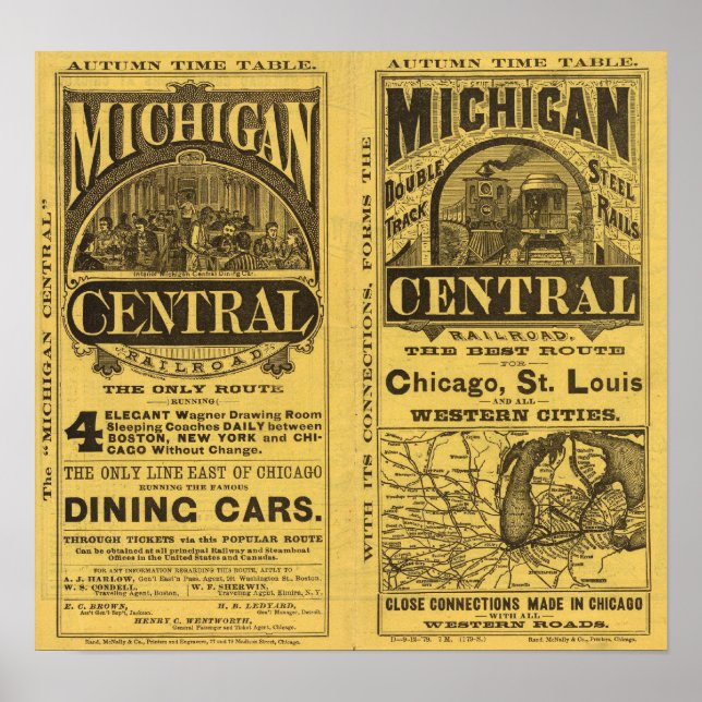 Póster Michigan Central Railroad (Frente)