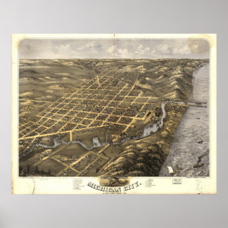 Póster Michigan City, Indiana 1869