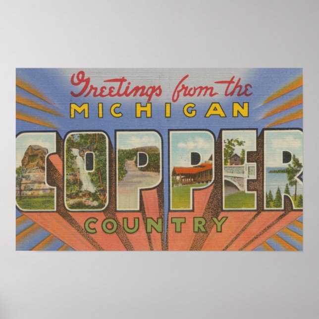 Póster Michigan (Copper County) - Large Letter Scenes (Frente)
