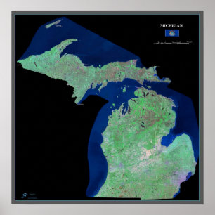 Póster Michigan, del poster de satélites espaciales