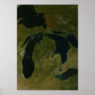 Póster Michigan desde el espacio