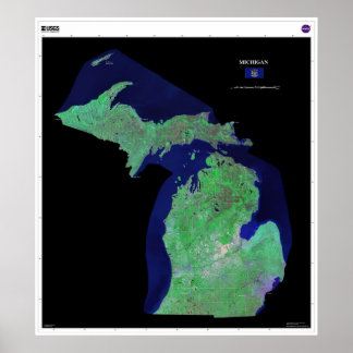 Póster Michigan From Space Poster