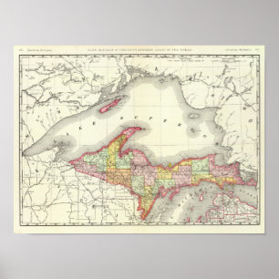 Póster Michigan septentrional