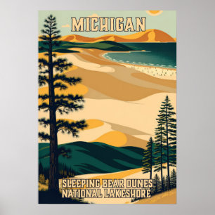 Póster Michigan Sleeping Bear Dunes National Lakeshore 01