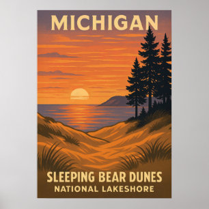 Póster Michigan Sleeping Bear Dunes National Lakeshore 02