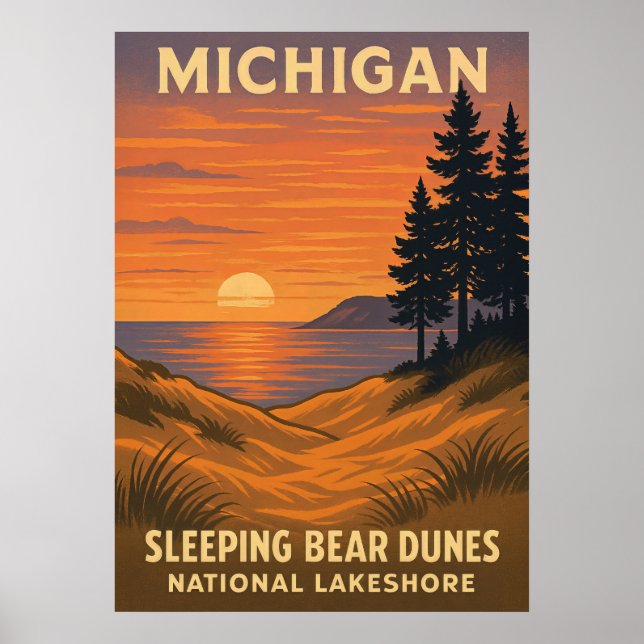 Póster Michigan Sleeping Bear Dunes National Lakeshore 02 (Frente)