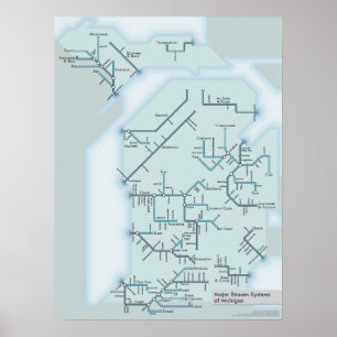 Póster Michigan Stream Systems 18" x 24"