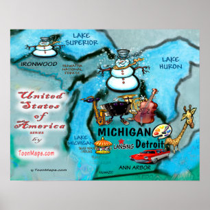Póster Michigan USA