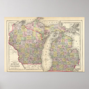 Póster Michigan, Wisconsin