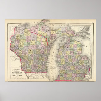 Póster Michigan, Wisconsin
