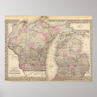 Póster Michigan, Wisconsin