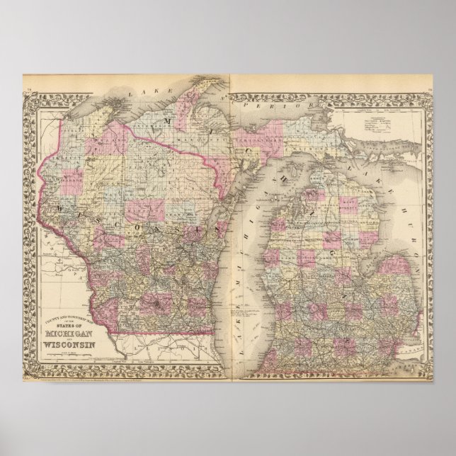 Póster Michigan, Wisconsin (Frente)