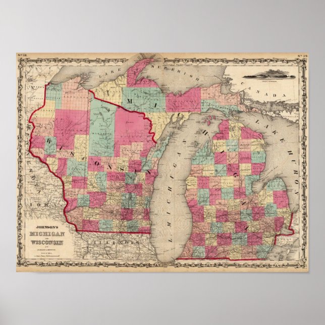 Póster Michigan y Wisconsin (Frente)