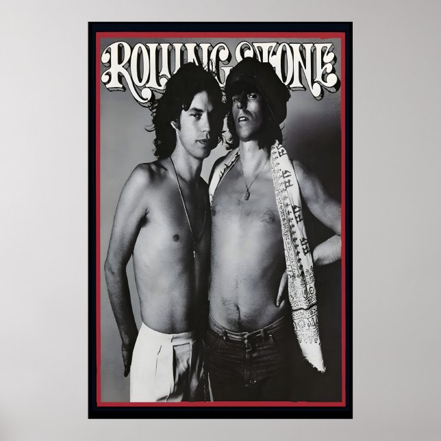 Póster Mick Jagger Kieth Richards 1975 Rolling Stone (Frente)