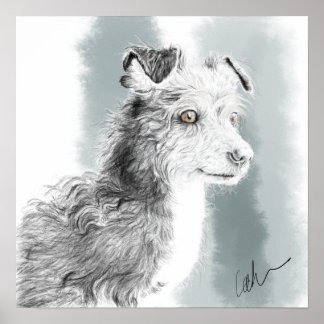 Póster Mickey dog drawing