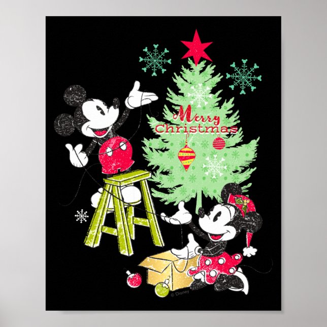 Póster Mickey Minnie Clic Christmas Tree  (Frente)