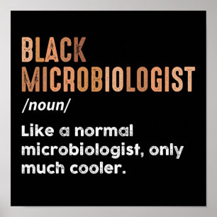 Póster Microbiólogo Negro Definición Divertida Microbiolo