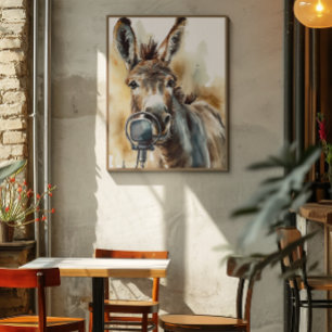 Póster Micrófono burro lindo