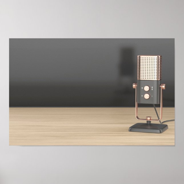 Póster Micrófono de audio moderno (Frente)