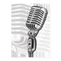 Micrófono de cosecha en papel de carbón vegetal