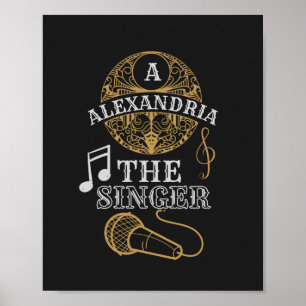 Póster Micrófono de música divertida del cantante de mono