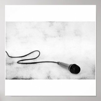 Póster Micrófono Grunge