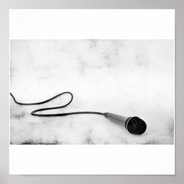 Póster Micrófono Grunge (Frente)