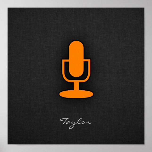 Póster Micrófono naranja (Frente)