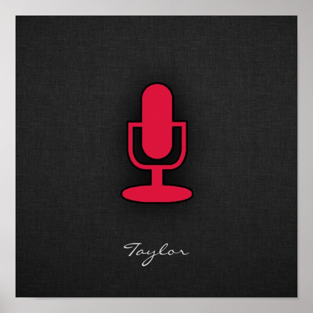 Póster Micrófono rojo Crimson (Frente)