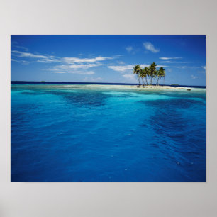 Póster Micronesia, Tonowas, Vista del trópico idílico