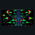 Póster Microscopía electrónica vegetativa<br><div class="desc">Microscopía electrónica vegetativa. 2023,  Ken Gage. Fósil digital: surrealismo pop.</div>