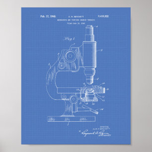 Póster Microscopio 1948 Patent Art Blueprint