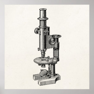 Póster Microscopios antiguos microscopio científico antig