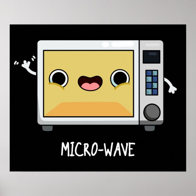Póster Microwave Funny Pun Dark BG (Frente)