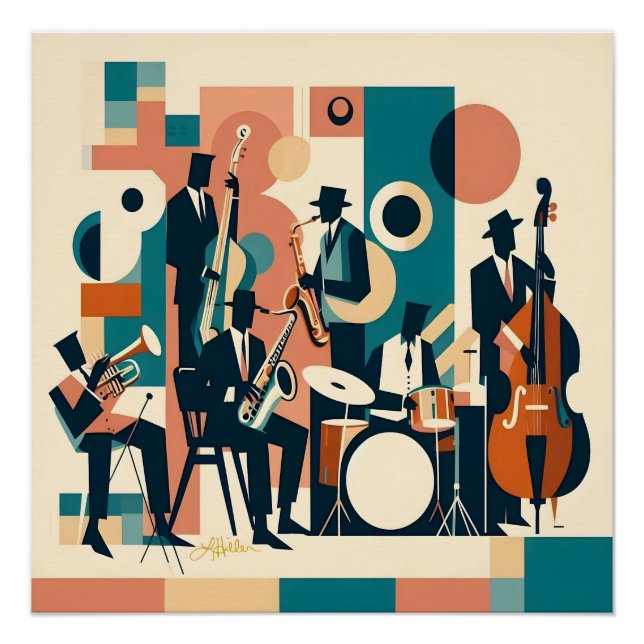 Póster Mid Century Jazz Age Sextet (Anverso)