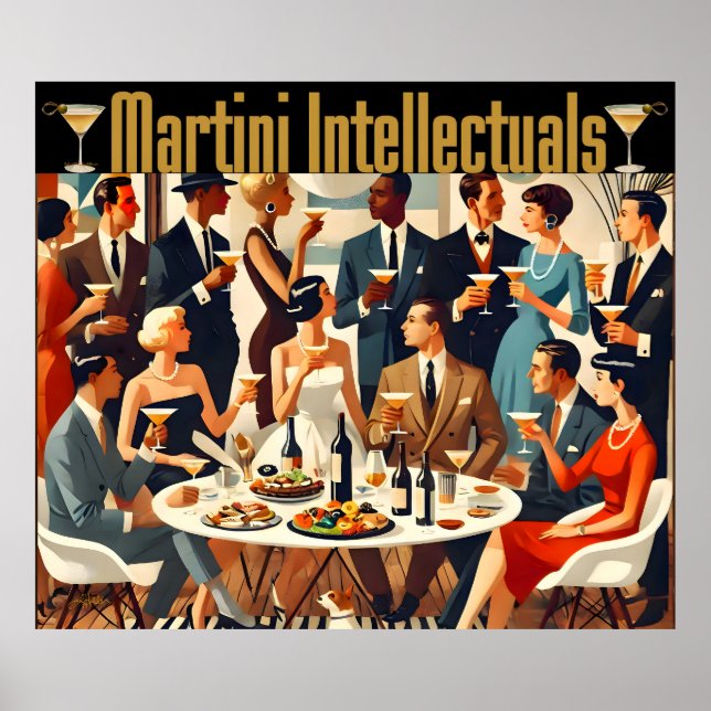 Póster Mid Century Modern The Martini Intellectuals  (Frente)