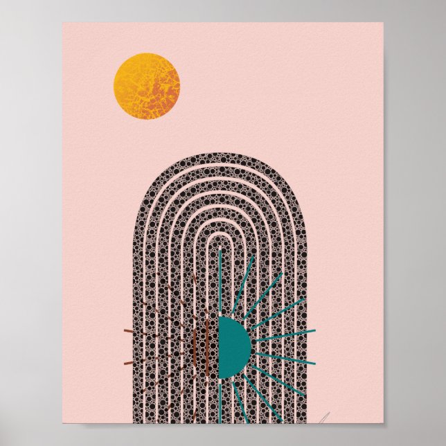Póster Mid Century Mondern Resumen Geométrico (Frente)