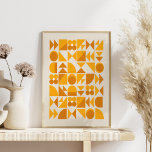 Póster Mid Century Mustard Yellow Geometric Wall Art<br><div class="desc">Impresión de arte geométrico amarillo mostaza de mediados de siglo</div>