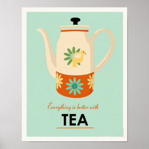 Póster Mid-Century Tea Pot