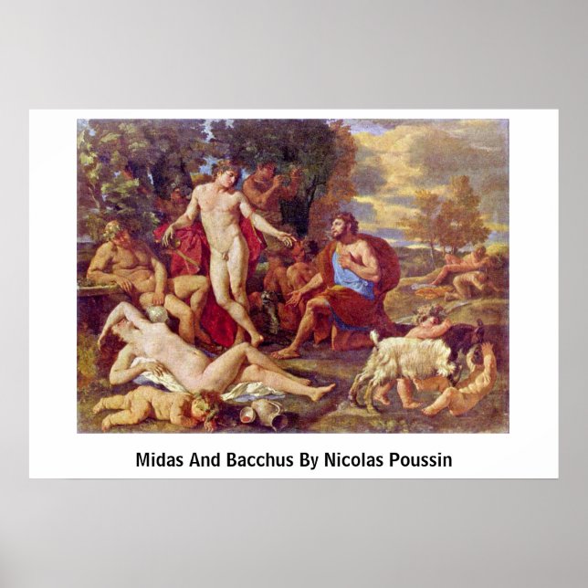 Póster Midas Y Baco Por Nicolas Poussin (Frente)