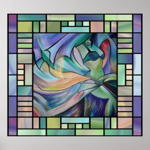 Póster Middle Eastern Belly Dancer With Pastel Veils