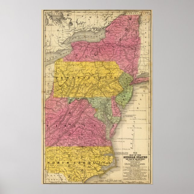 Póster Middle States, USA (Frente)