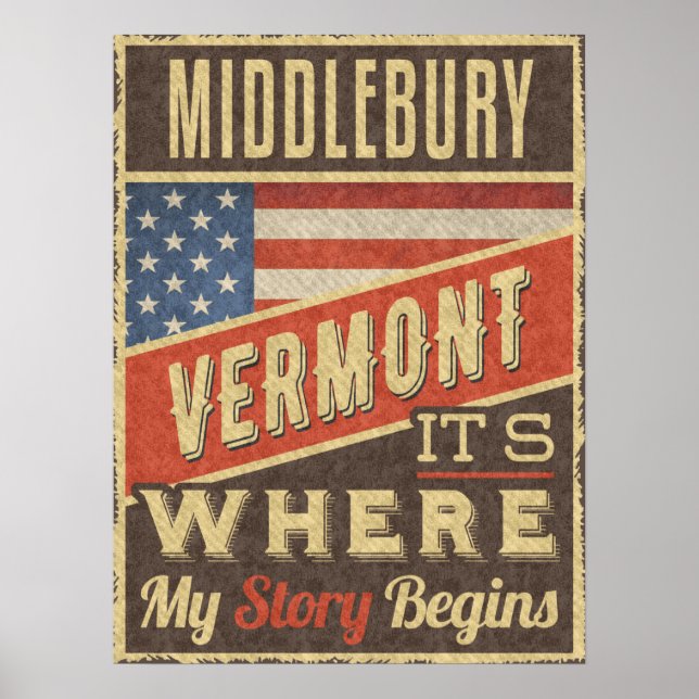 Póster Middlebury Vermont (Frente)