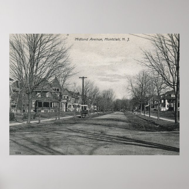 Póster Midland Ave., Montclair, NJ 1908 Vintage (Frente)